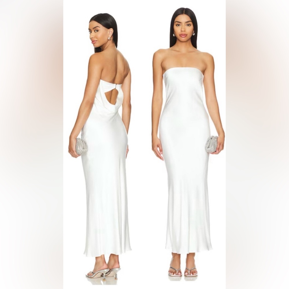 BEC & BRIDGE Moondance Strapless White Dress